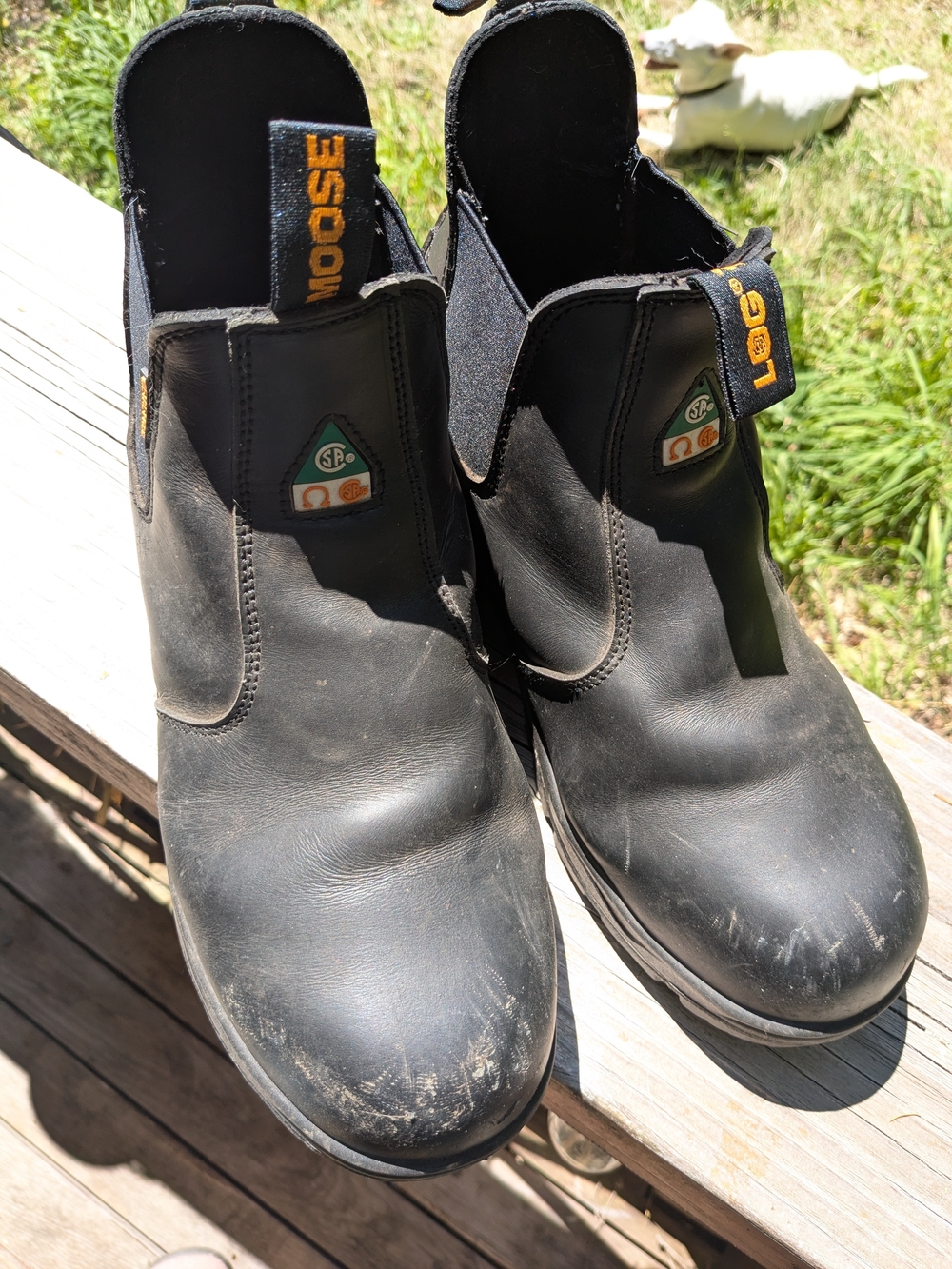 Black Slip-On Womens Work Boots CSA